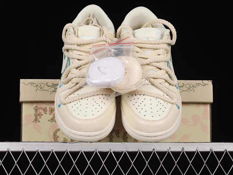 All Categories Nk SB Dunk Series Nk SB Dunk Low Low-top Sneakers Nk Dunk Low ESS "Coconut Milk" Beige Customized version of deconstructed strappy dip-dyed casual sneakers DJ6188-100